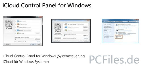Download und Infos und Anleitung in deutsch zu iCloud Control Panel for Windows