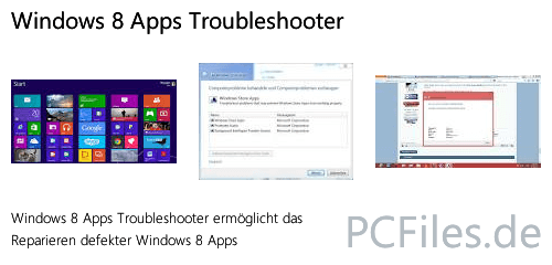 Download und Infos und Anleitung in deutsch zu Windows 8 Apps Troubleshooter