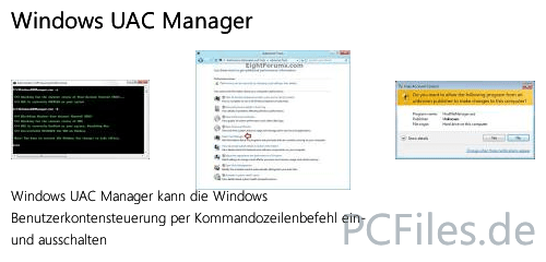 Download und Infos und Anleitung in deutsch zu Windows UAC Manager